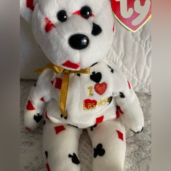 🎰 RETIRED TY BEANIE BABY LAS VEGAS EXCLUSIVE BEAR “LAS VEGAS”. RARE! MWMT! - Picture 2 of 7
